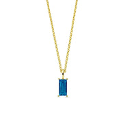 This aquamarine birthstone necklace features a soothing blue gemstone, symbolizing March birthdays.